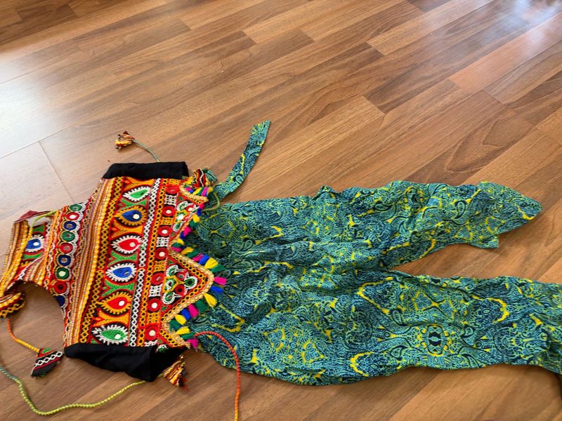 Vibrant Embroidered pants and Choli Set