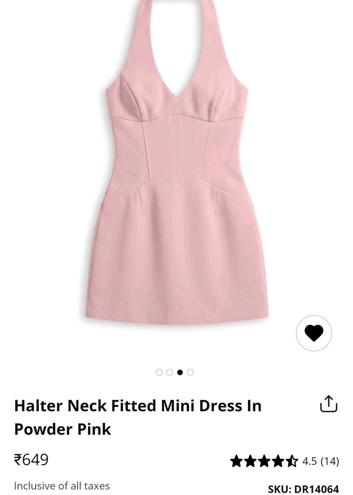 Powder Pink Halter Neck Mini Dress