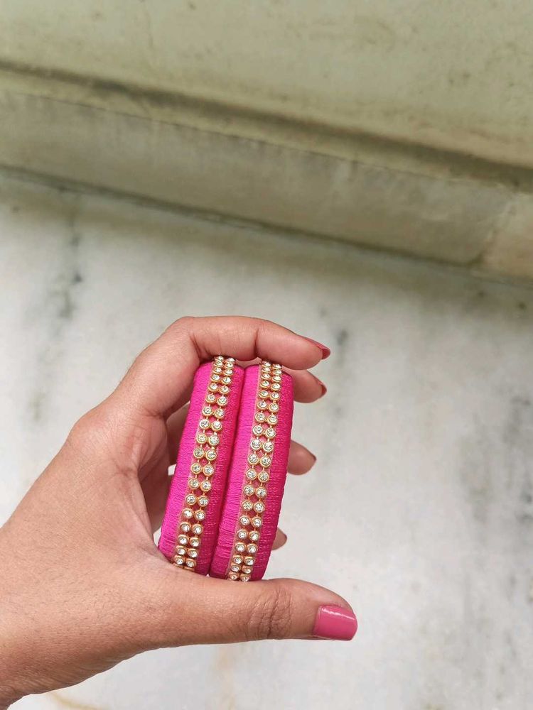 Pink &amp; Gold Bangle Set