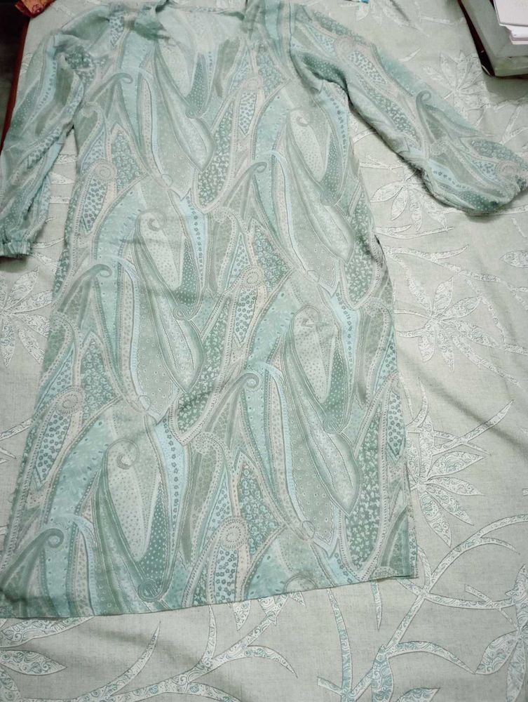 Light Green Paisley Print Kurta