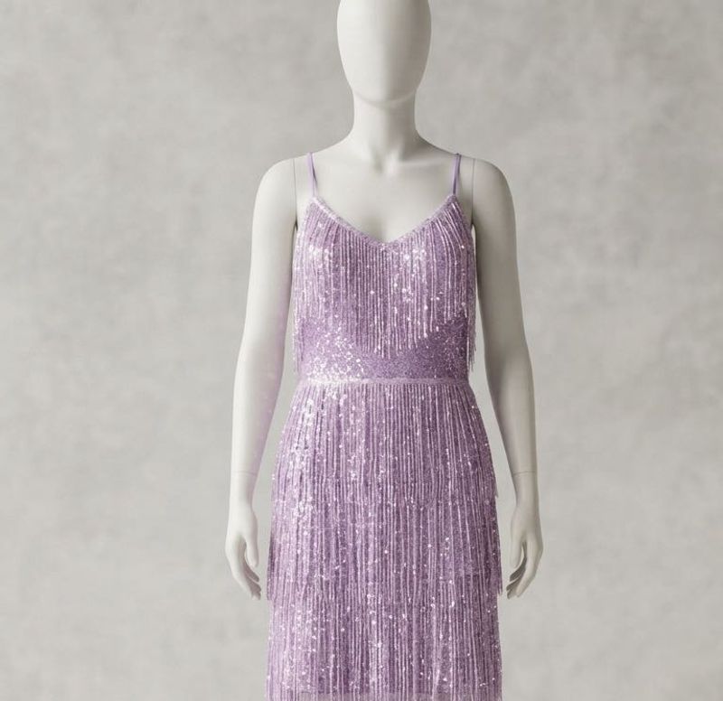 Sparkling Fringe Evening Gown