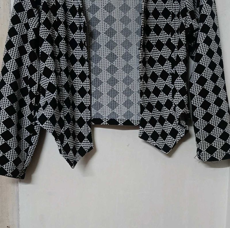 Black &amp; White stylish crop shrug