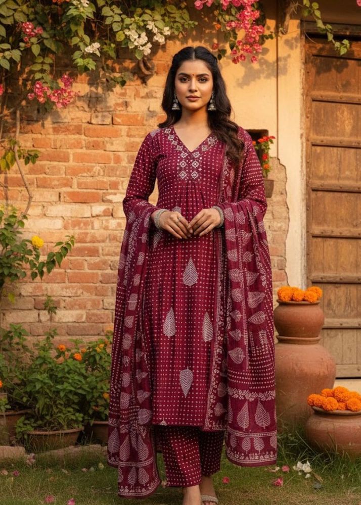 Maroon Suit Set