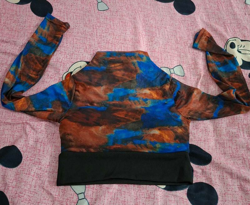 Abstract Print Long Sleeve Top