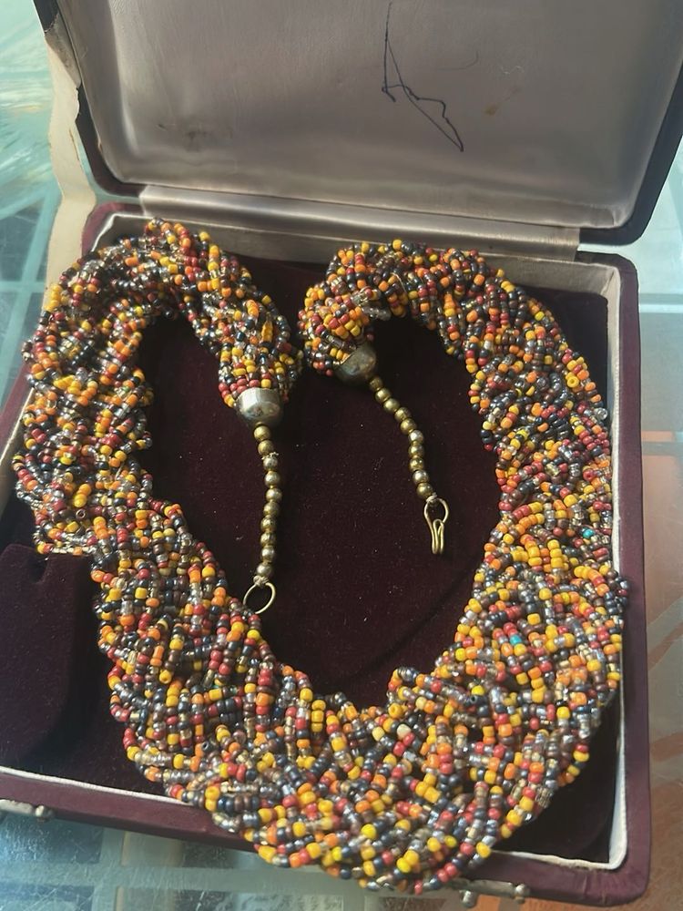 Multi-color Beaded Statement Necklace