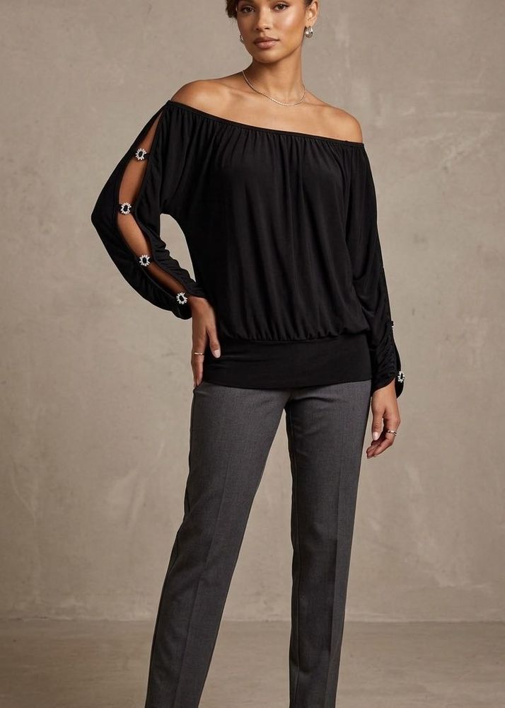 Elegant Off-Shoulder Embellished Top