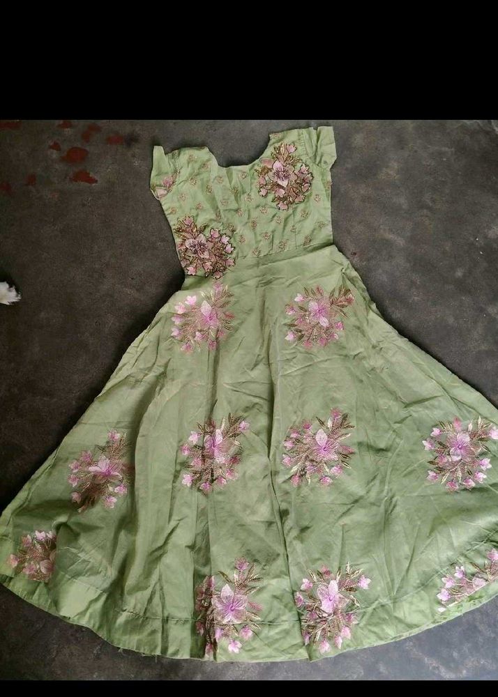 Elegant Green Embroidered Gown