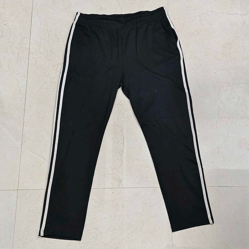 Teamspirit Black Track Pants | Side Stripe