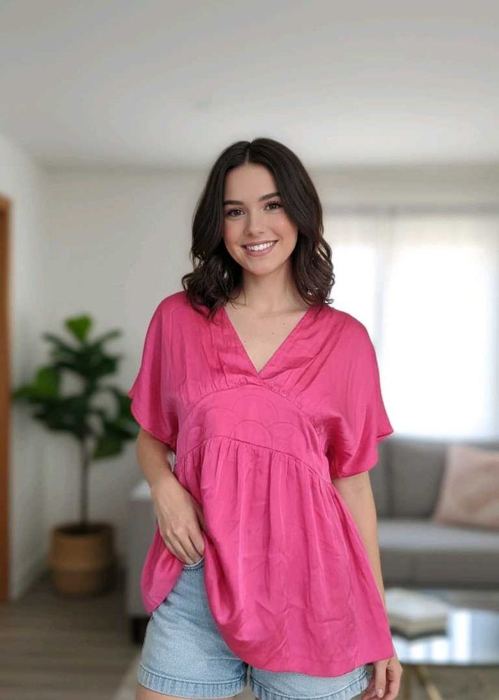 Pink V-Neck Tunic