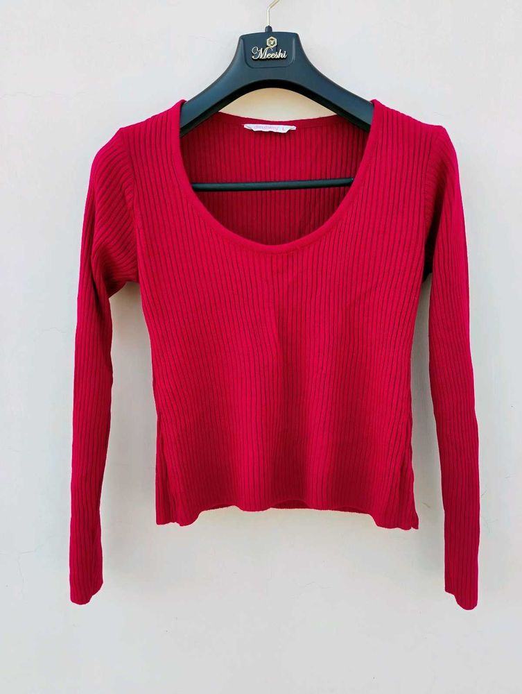Women Pink Crop Pullover
