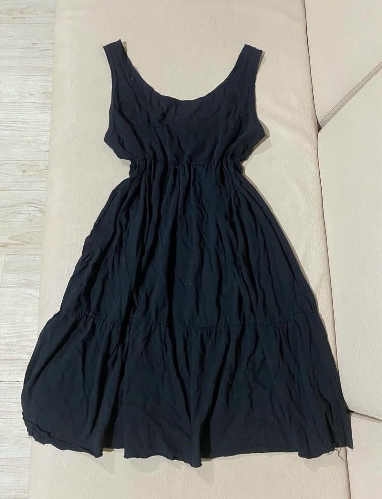 Black Sleeveless Tiered Dress