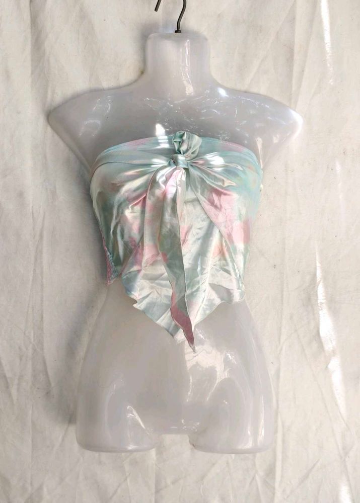 I. Sheer Tie-Front Halter Top
