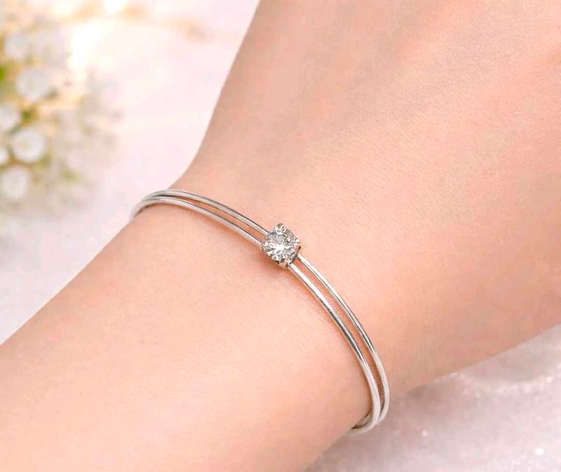 dual adjustable Diamond Bangle Bracelet