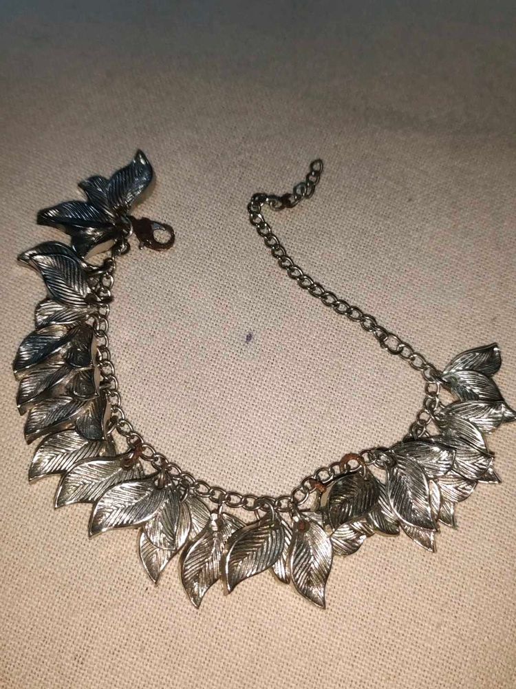 Silver Leaf Charm Bracelet