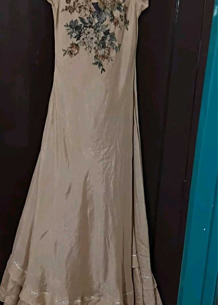 Elegant Floral Embroidered Gown