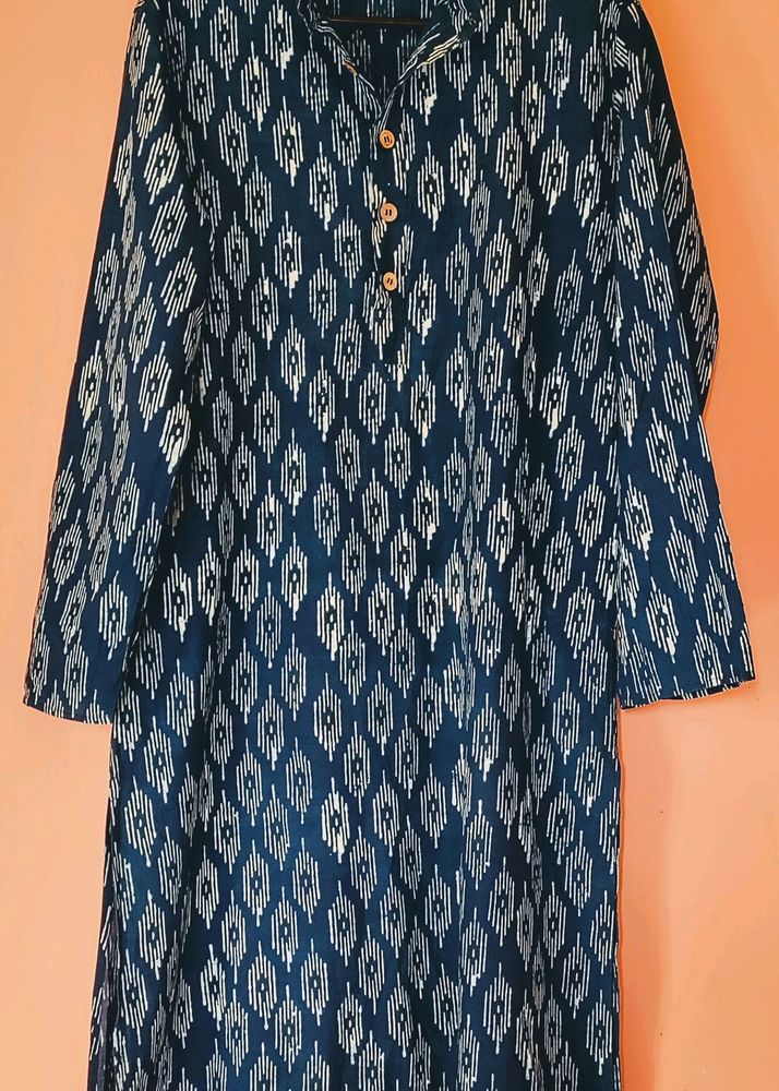 Men's Indigo Long Kurta