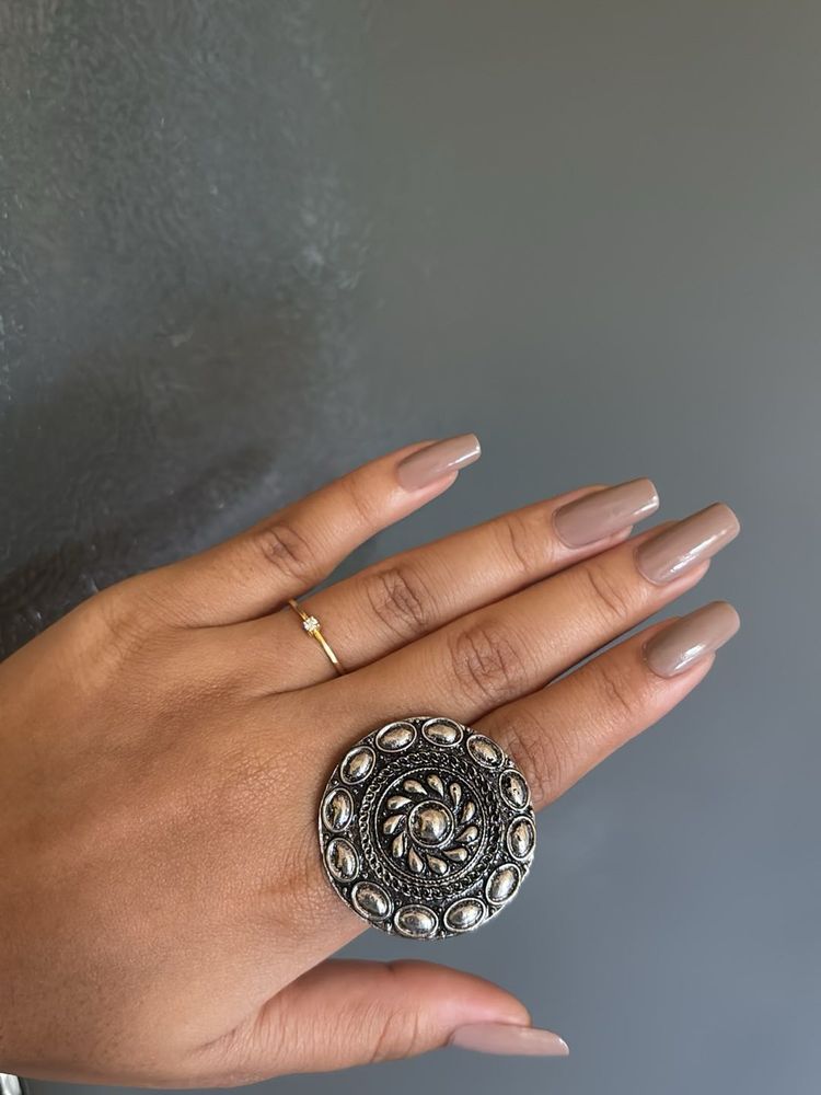 Oxidized Silver Statement Ring