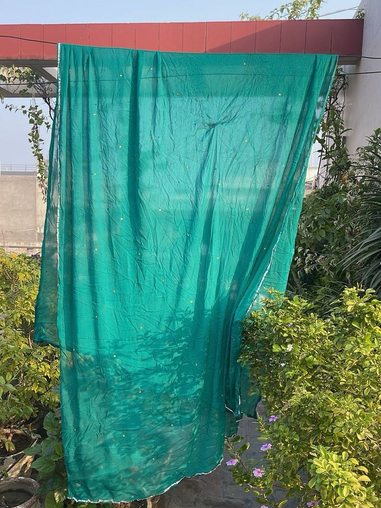 Emerald Green Sequined Dupatta