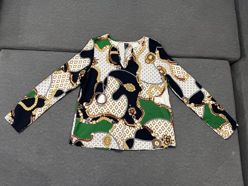 Shein Chain Print Long Sleeve Top