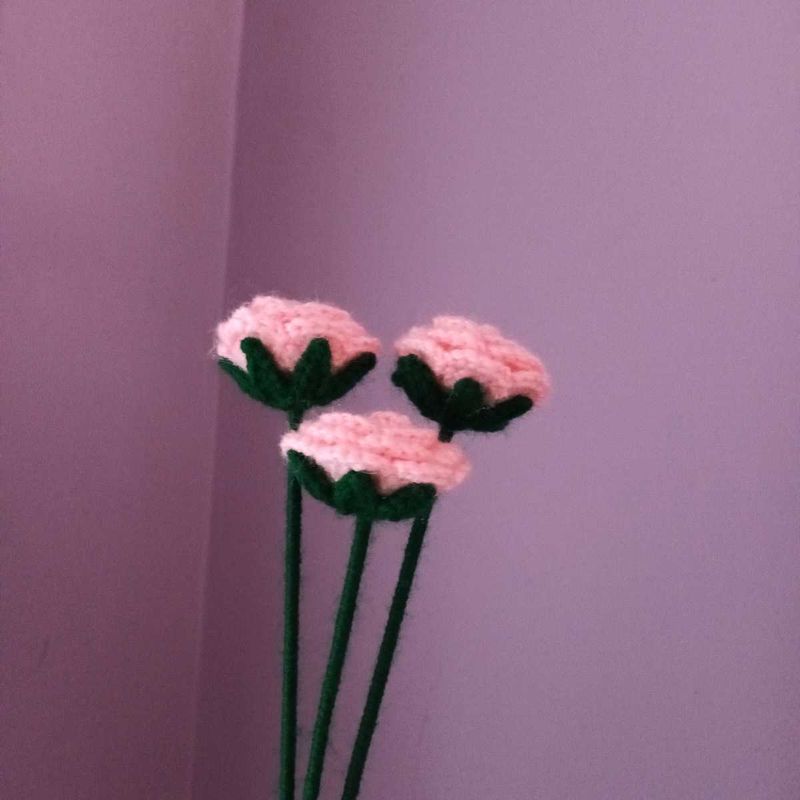 Crocheted Pink Rose