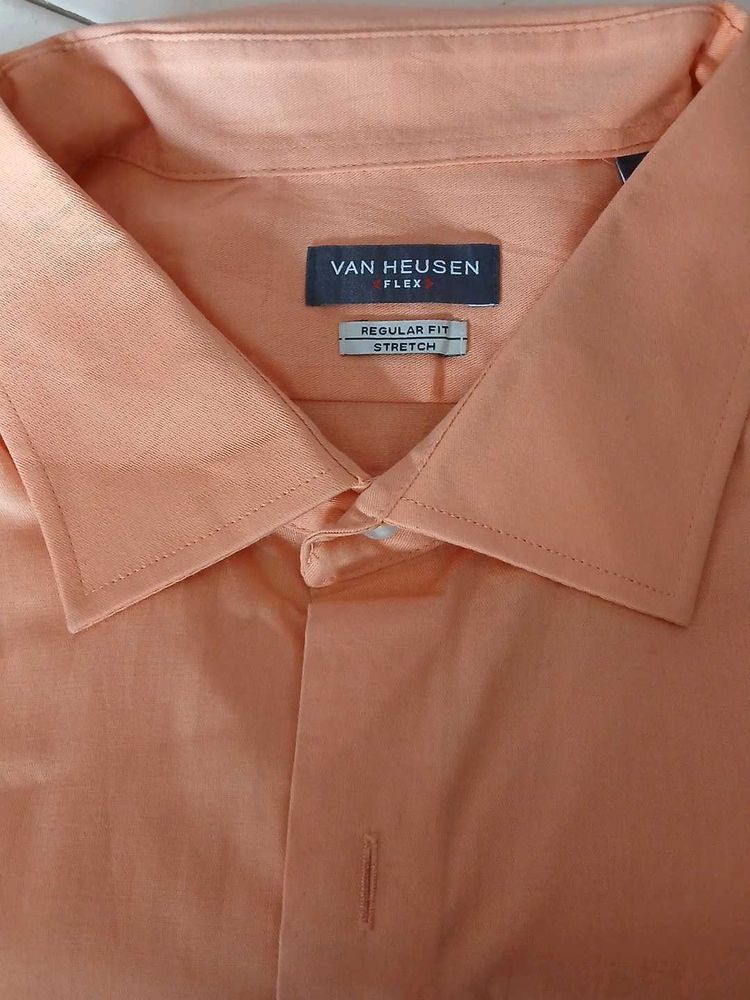 Van Heusen Flex Peach Dress Shirt