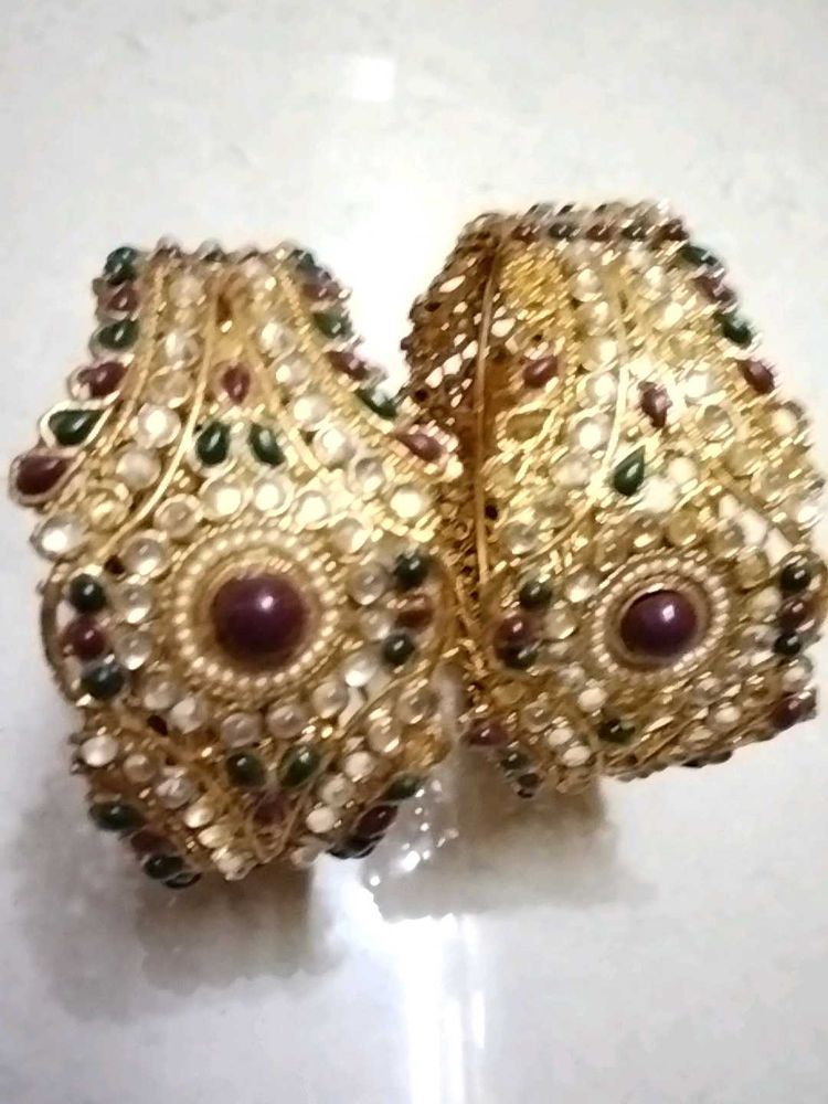 Ornate Embellished Bangles Set