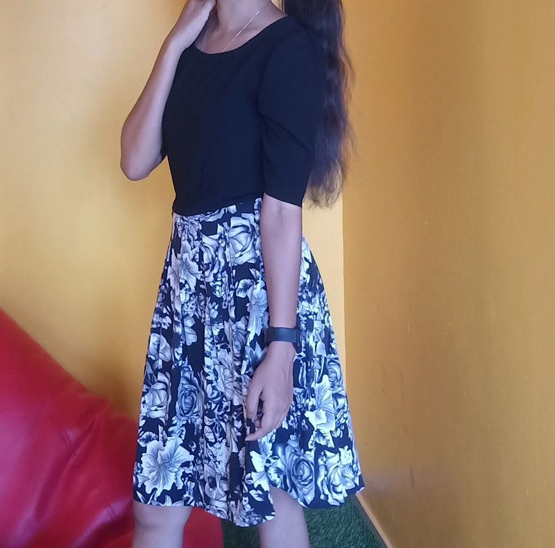 Black and White Floral Dress