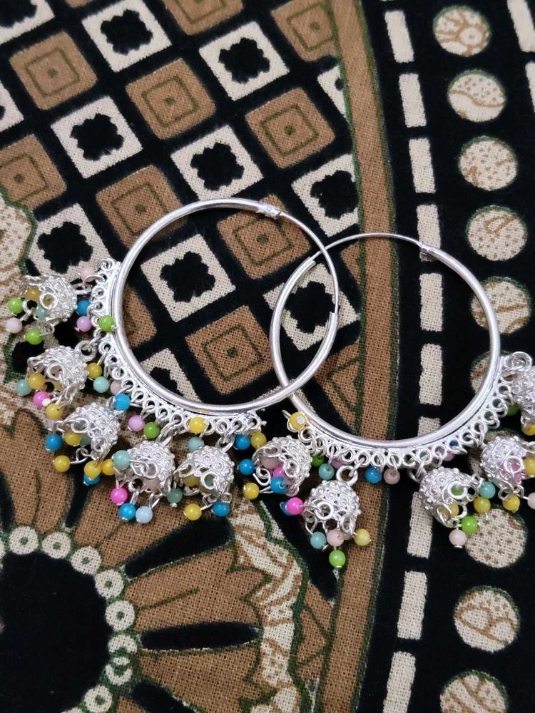 Colorful Jhumka Hoop Earrings