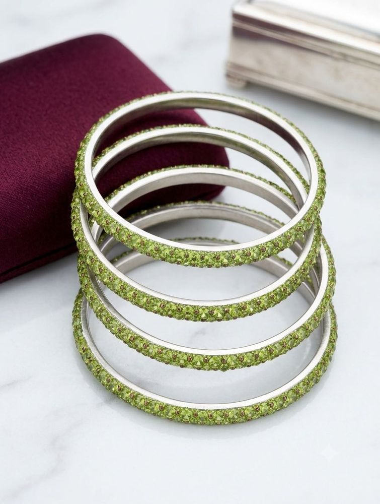 Sparkling Green Stone Bangles