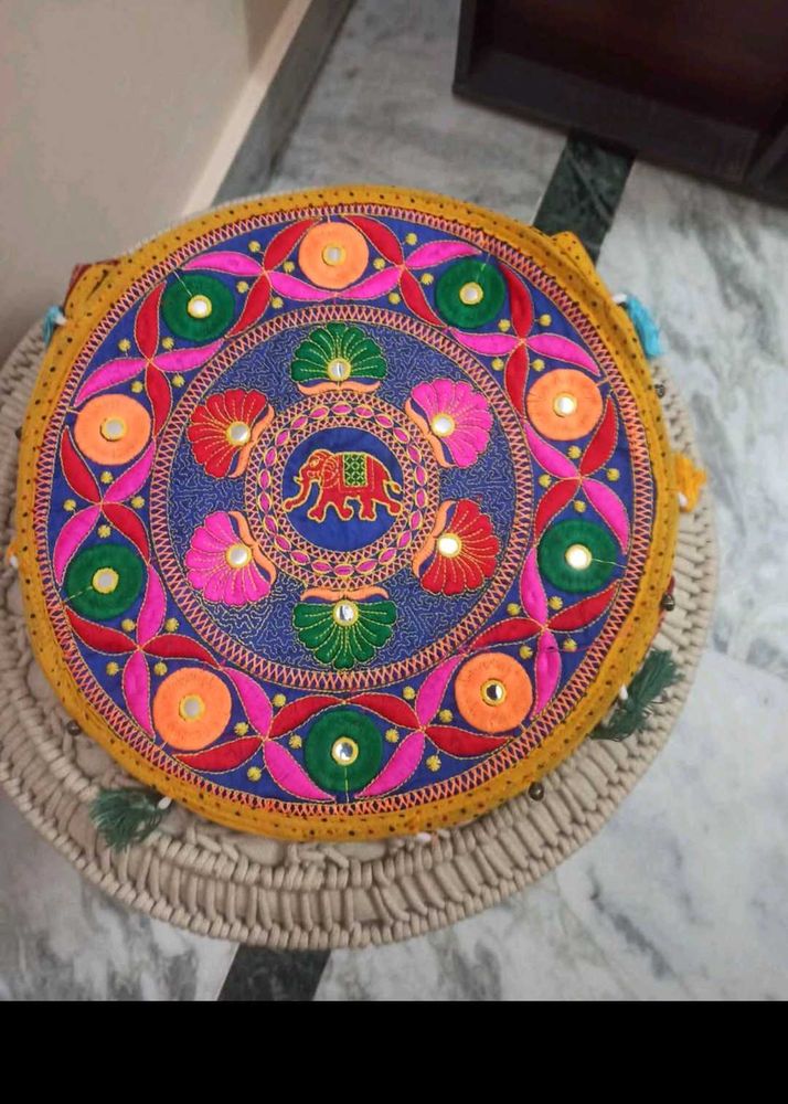 Boho Round Embroidered Sling Bag