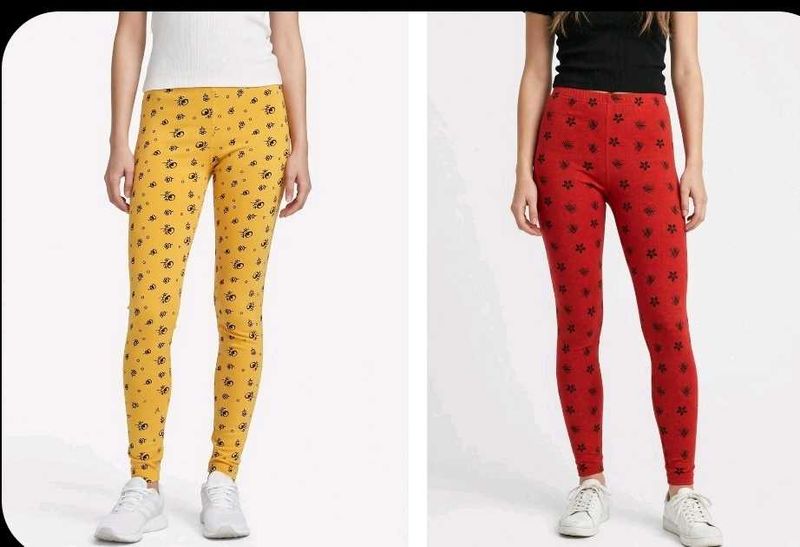 Fun Printed Leggings - Yellow &amp; Red
