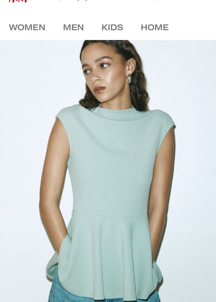 H&amp;M Elegant Pastel Peplum Top XS