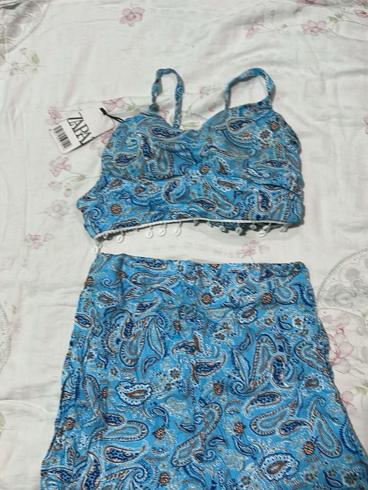 Zara Blue Paisley Two-Piece Set