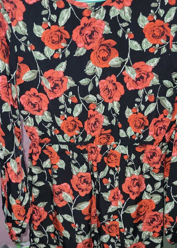 Vintage Floral Print Dress