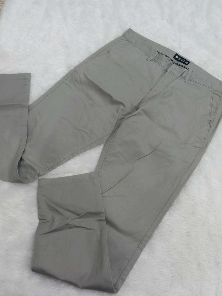 Men's Grey Casual Chinos
