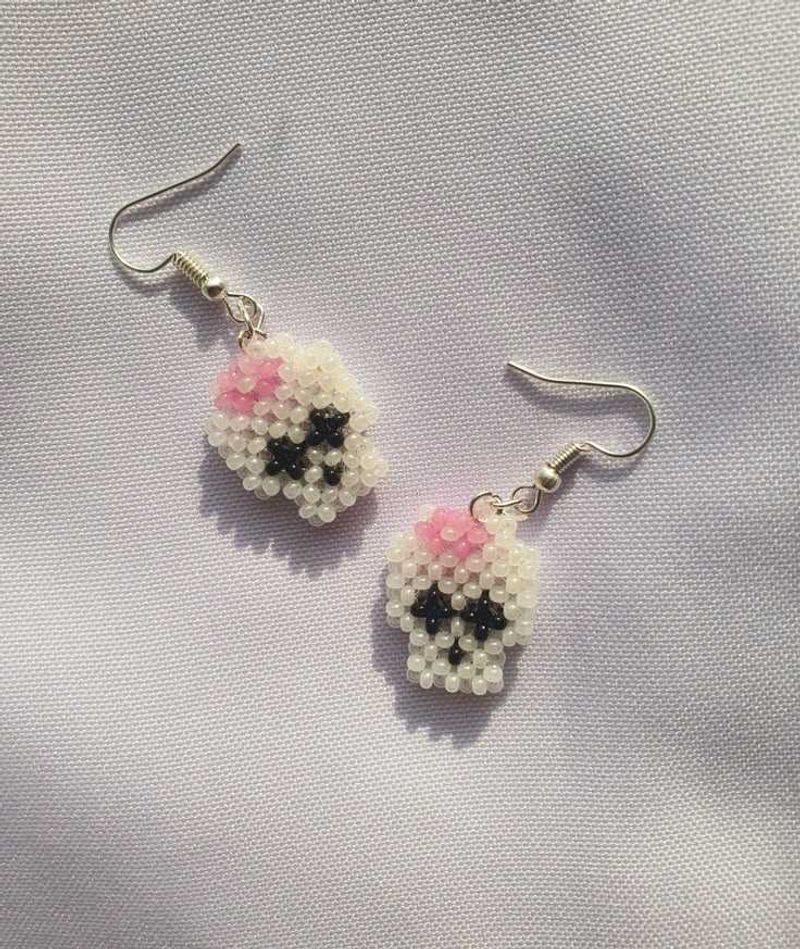 Cute Beaded Skull Earrings