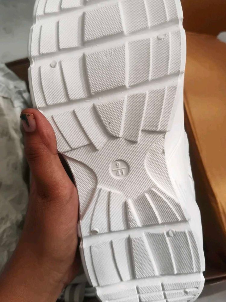 White Chunky Sole Sneakers