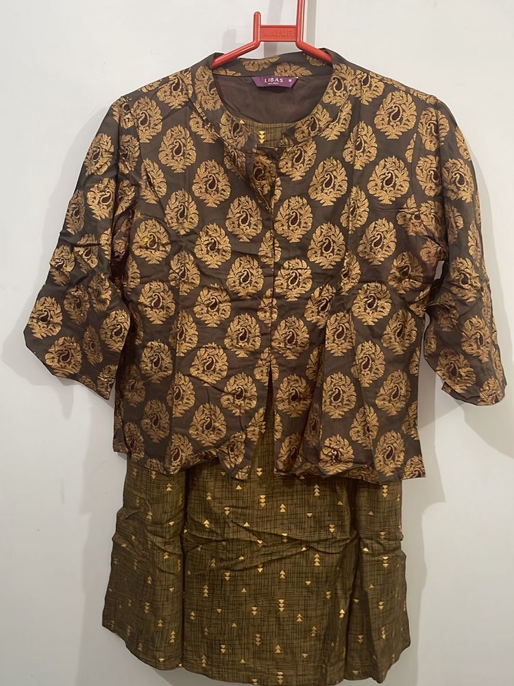 Libas Printed Dhoti Pant &amp; Jacket Set
