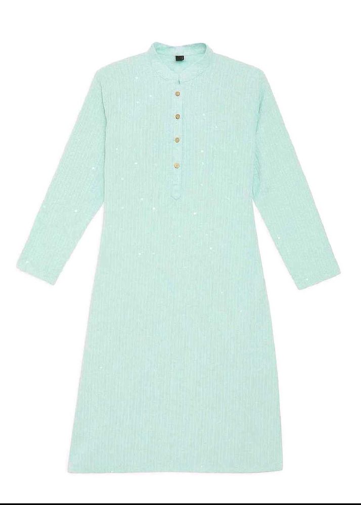 Light Blue Sequined Kurta