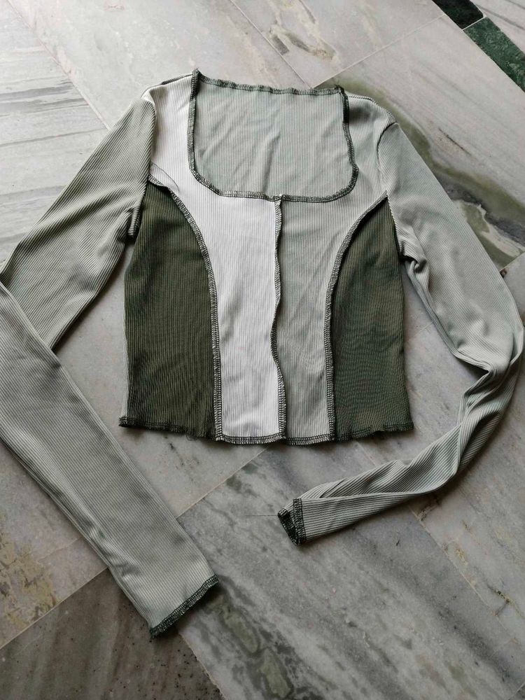 Patchwork Long Sleeve Top