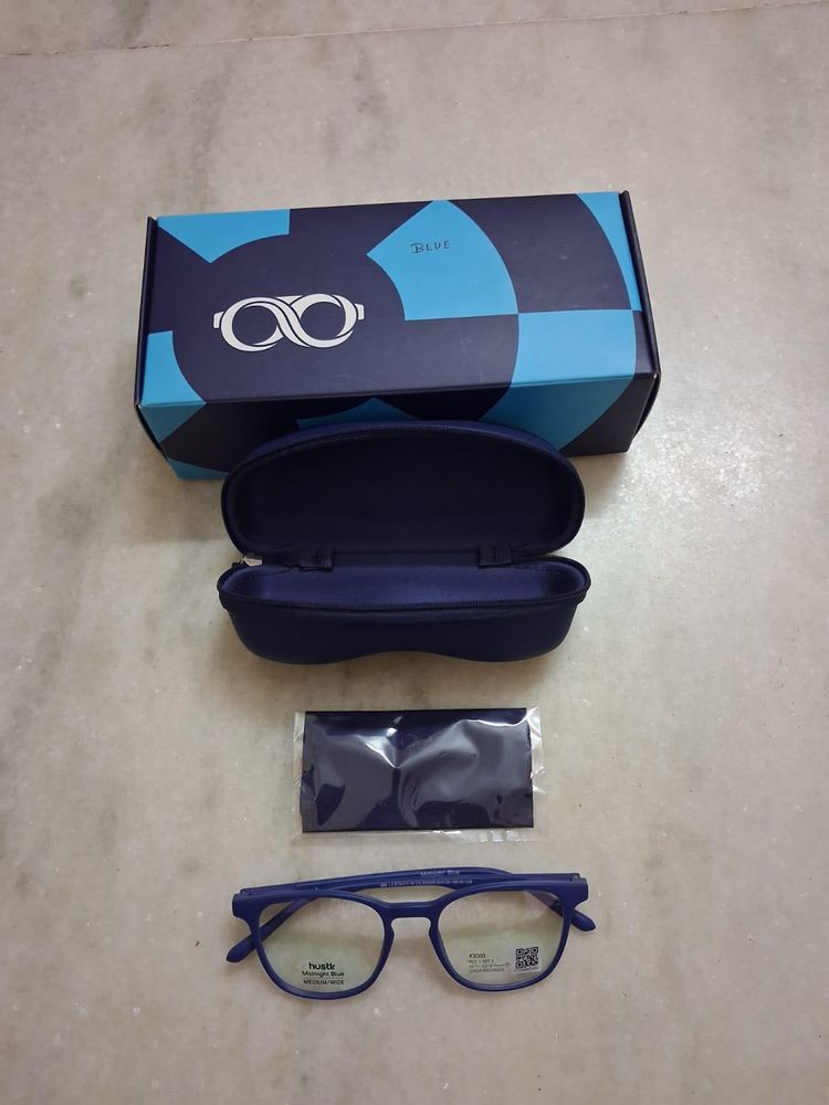 New Stylish Blue Eyeglasses with Case