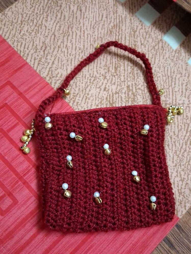 Crochet Kashmiri Pouch/ Mini Bag