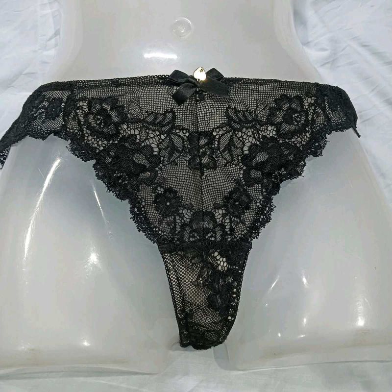 🤎 Black Lace Thong Panty