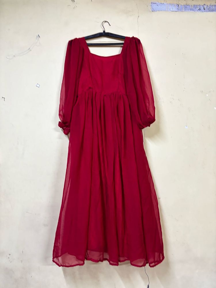 Elegant Red Maxi Dress