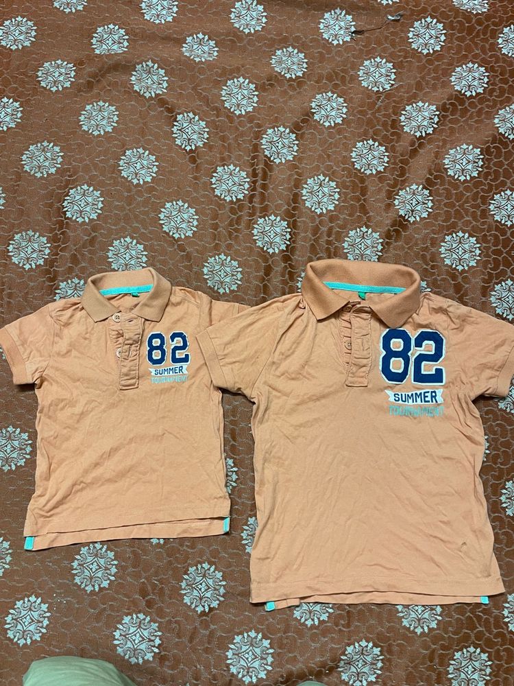 Peach Polo T-Shirts for 2-3 year boy abd 5-7year b