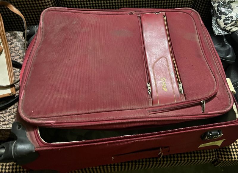 Vintage Red Travel Suitcase