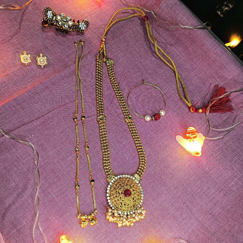 Marathi Wear Set , Jewellery Combo
