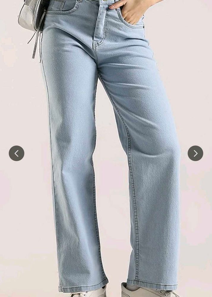 🌀Breathable Light Wash Wide Leg Jeans