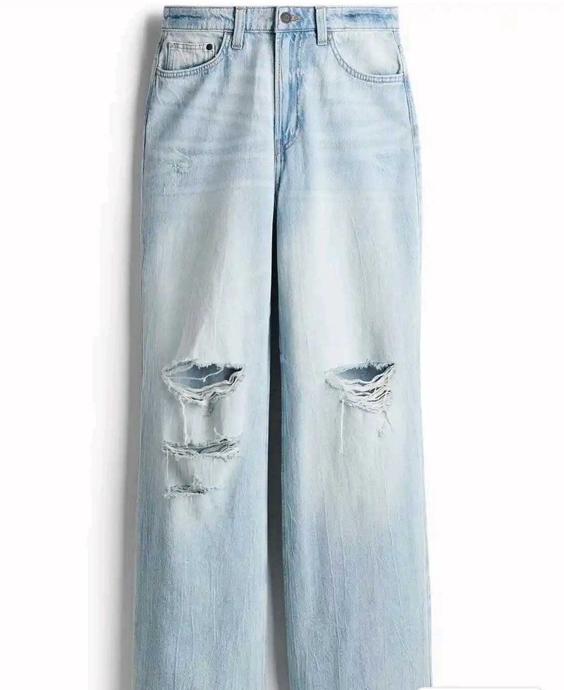 H&amp;M ripped baggy jeans