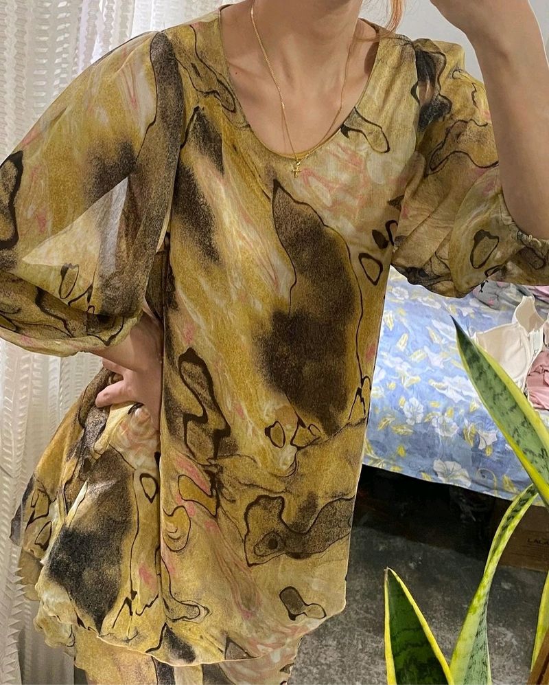 Wood Printed Dress